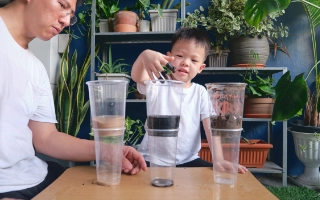 Kids Testing Soil