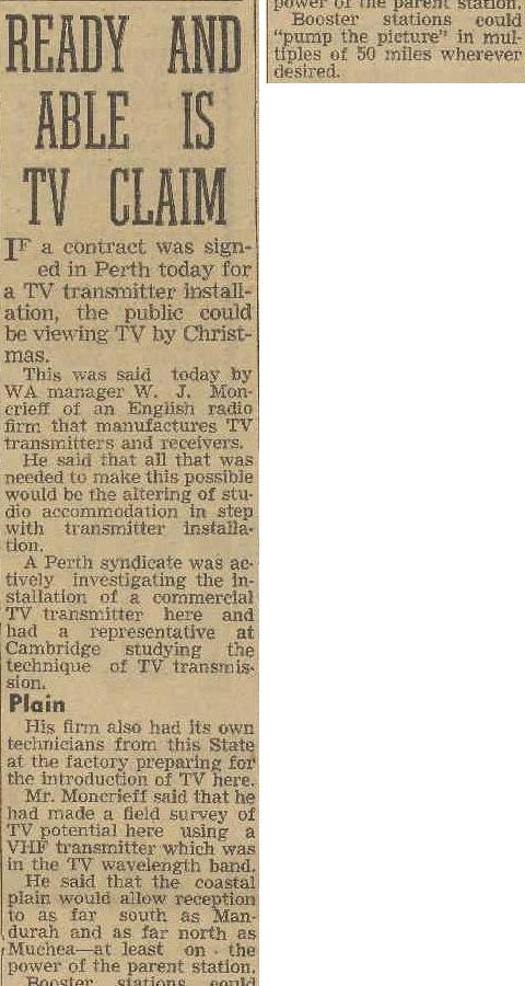 News Clipping: Beginning of TV